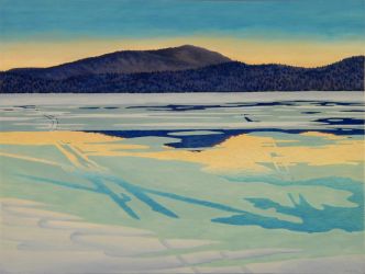 January Thaw 2016 Casein on Panel 18x24