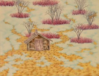 Spring House 2018 Casein on Panel 8.5x11