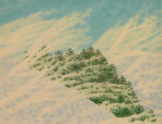 Winter Spruce 2018 Casein on Panel 8.5x11