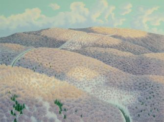 Ghost Farms 2020 casein on panel 18x24