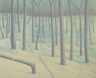 Trails 2020 casein on panel 18x22